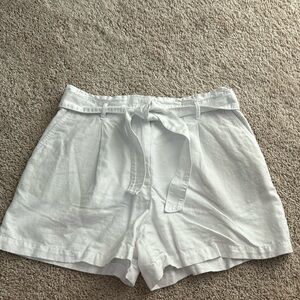 White Linen Shorts